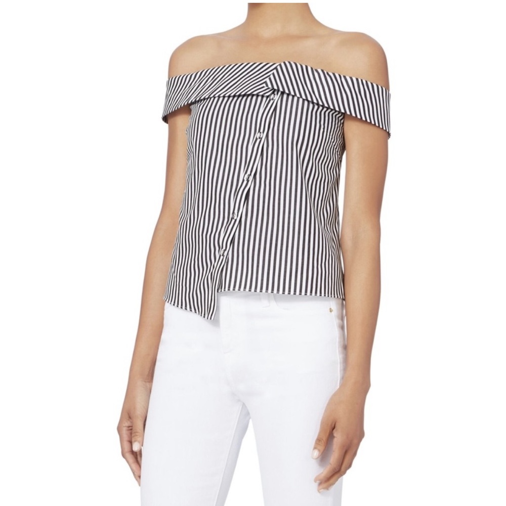 Intermix Striped Off Shoulder Top New